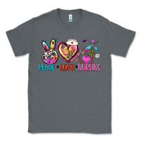 Charcoal Heather peace love nursing Classic Tee - Zillion Design Studio