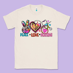 Peace Love Nursing Classic Tee Designed By Zillion Design Studio