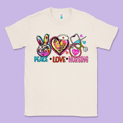 Peace Love Nursing Classic Tee Designed By Zillion Design Studio