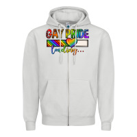Dove Grey gay pride loading lgbtq Zipper Hoodie - texasbilliewilder