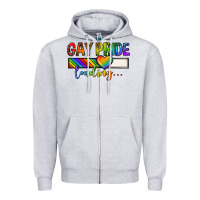 Heather Grey gay pride loading lgbtq Zipper Hoodie - texasbilliewilder