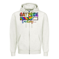 Oatmeal Heather gay pride loading lgbtq Zipper Hoodie - texasbilliewilder