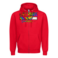 Red gay pride loading lgbtq Zipper Hoodie - texasbilliewilder