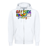 White gay pride loading lgbtq Zipper Hoodie - texasbilliewilder