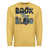 Antique Gold back the blue1 Premium Sweatshirt - CowhideDigitalArt