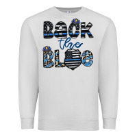 Dove Grey back the blue1 Premium Sweatshirt - CowhideDigitalArt