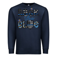 Navy back the blue1 Premium Sweatshirt - CowhideDigitalArt