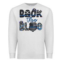 Oatmeal Heather back the blue1 Premium Sweatshirt - CowhideDigitalArt