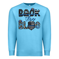 Ocean Blue back the blue1 Premium Sweatshirt - CowhideDigitalArt