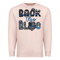 Pale Pink back the blue1 Premium Sweatshirt - CowhideDigitalArt