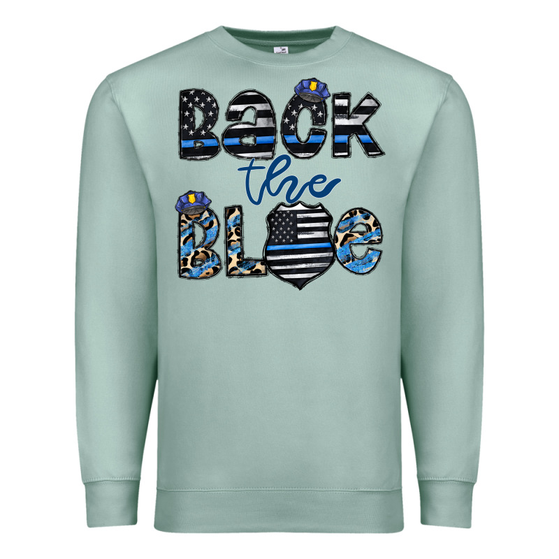 Back The Blue1 Premium Sweatshirt by CowhideDigitalArt | Teevron