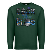 Sports Green back the blue1 Premium Sweatshirt - CowhideDigitalArt