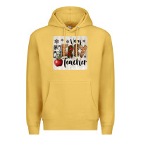 Antique Gold very merry teacher christmas coaster Premium Hoodie - Jasminsmagicworld