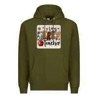 Army Green very merry teacher christmas coaster Premium Hoodie - Jasminsmagicworld