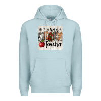 Blue Mist very merry teacher christmas coaster Premium Hoodie - Jasminsmagicworld