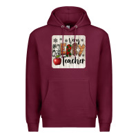 Burgundy very merry teacher christmas coaster Premium Hoodie - Jasminsmagicworld