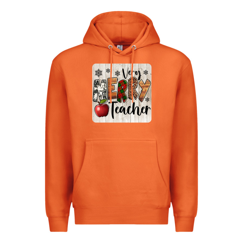 Very Merry Teacher Christmas Coaster Premium Hoodie by Jasminsmagicworld | Teevron