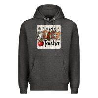 Charcoal Heather very merry teacher christmas coaster Premium Hoodie - Jasminsmagicworld