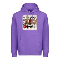 Purple very merry teacher christmas coaster Premium Hoodie - Jasminsmagicworld