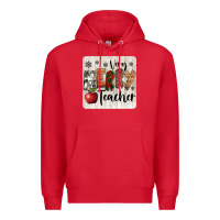 Red very merry teacher christmas coaster Premium Hoodie - Jasminsmagicworld