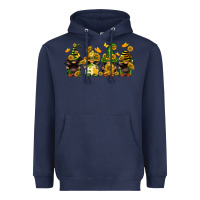 Navy sunflower gnomies Heavyweight Hoodie - FaDigitalArtStudio