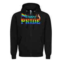 Black happy pride Zipper Hoodie - texasbilliewilder