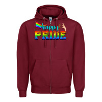 Burgundy happy pride Zipper Hoodie - texasbilliewilder