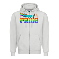 Dove Grey happy pride Zipper Hoodie - texasbilliewilder