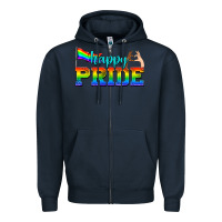 Navy happy pride Zipper Hoodie - texasbilliewilder