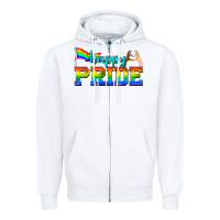 White happy pride Zipper Hoodie - texasbilliewilder