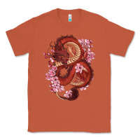 Copper red dragon and sakura cherry blossoms Classic Tee - RanaPortraitStore