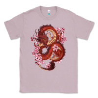 Lilac red dragon and sakura cherry blossoms Classic Tee - RanaPortraitStore