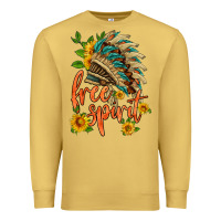 Antique Gold free spirit sunflower and indian headdress Premium Sweatshirt - HRA Design Shop