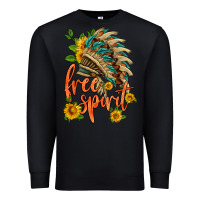 Black free spirit sunflower and indian headdress Premium Sweatshirt - HRA Design Shop