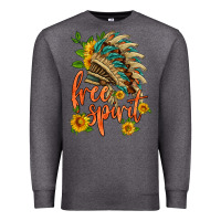 Charcoal Heather free spirit sunflower and indian headdress Premium Sweatshirt - HRA Design Shop