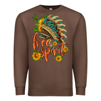 Chestnut free spirit sunflower and indian headdress Premium Sweatshirt - HRA Design Shop