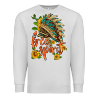 Free Spirit Sunflower And Indian Headdress Premium Sweatshirt | Teevron