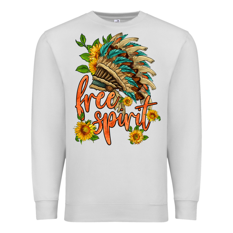 Free Spirit Sunflower And Indian Headdress Premium Sweatshirt by HRA Design Shop | Teevron