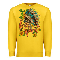 Lemon free spirit sunflower and indian headdress Premium Sweatshirt - HRA Design Shop
