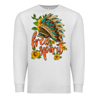 Oatmeal Heather free spirit sunflower and indian headdress Premium Sweatshirt - HRA Design Shop
