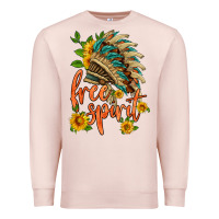 Pale Pink free spirit sunflower and indian headdress Premium Sweatshirt - HRA Design Shop