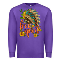Purple free spirit sunflower and indian headdress Premium Sweatshirt - HRA Design Shop