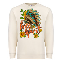 Sandshell free spirit sunflower and indian headdress Premium Sweatshirt - HRA Design Shop