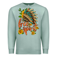 Seafoam free spirit sunflower and indian headdress Premium Sweatshirt - HRA Design Shop