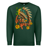 Sports Green free spirit sunflower and indian headdress Premium Sweatshirt - HRA Design Shop