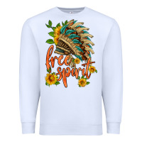 White free spirit sunflower and indian headdress Premium Sweatshirt - HRA Design Shop