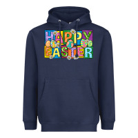 Navy happy easter with eggs Heavyweight Hoodie - Neo Western