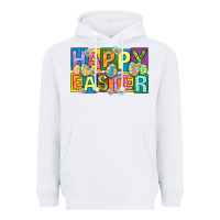 White happy easter with eggs Heavyweight Hoodie - Neo Western