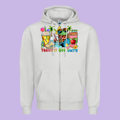 Zipper Hoodie teacher off duty coffee cups