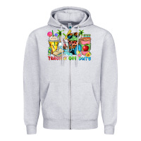 Heather Grey teacher off duty coffee cups Zipper Hoodie - Zillion Design Studio